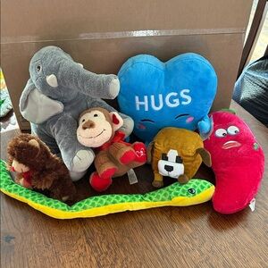 Cuddly Friends Plush Toy Collection - Gray, Blue, Red, Green